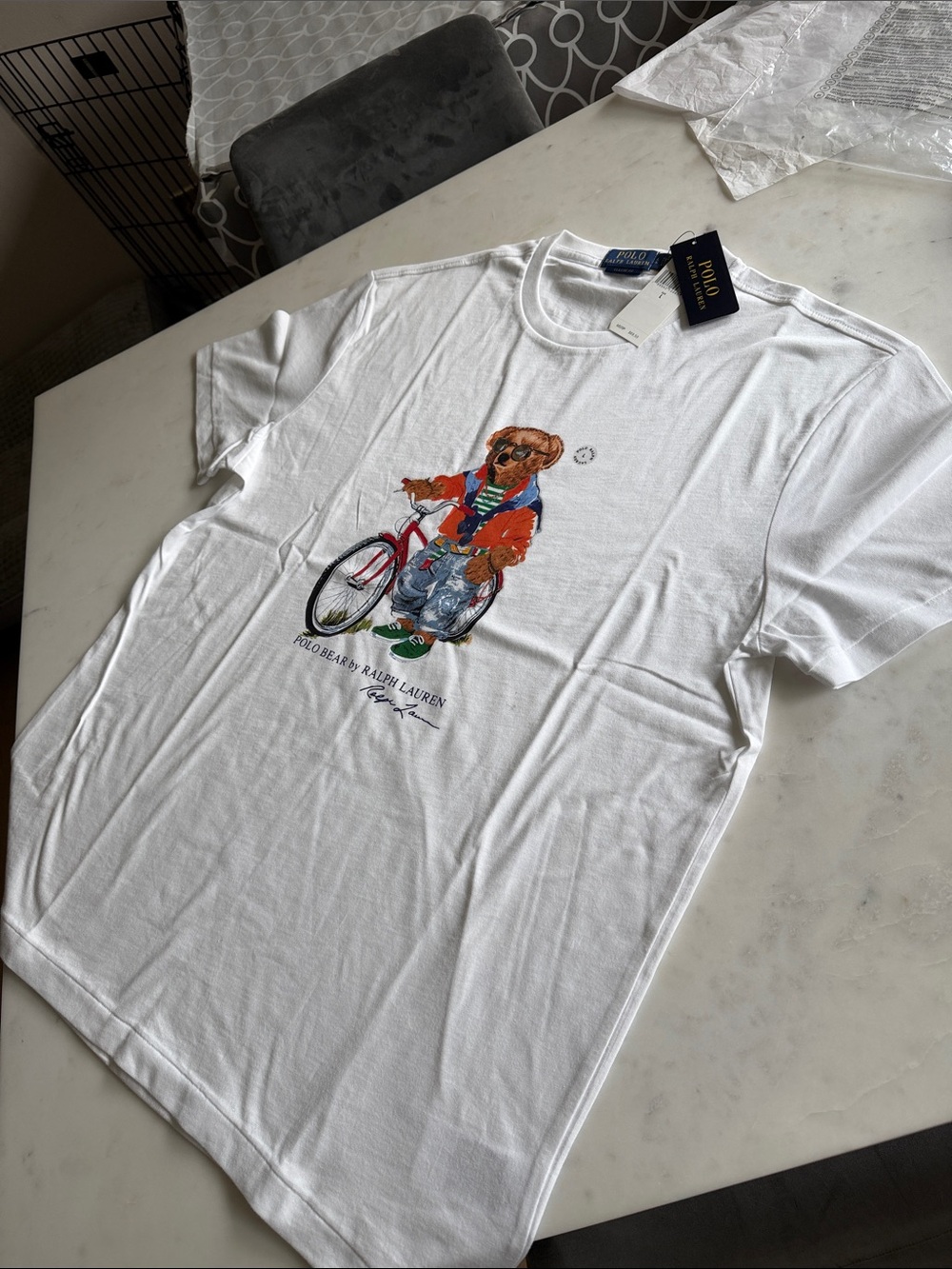 Polo by Ralph Lauren White Polo Bear Graphic Tee